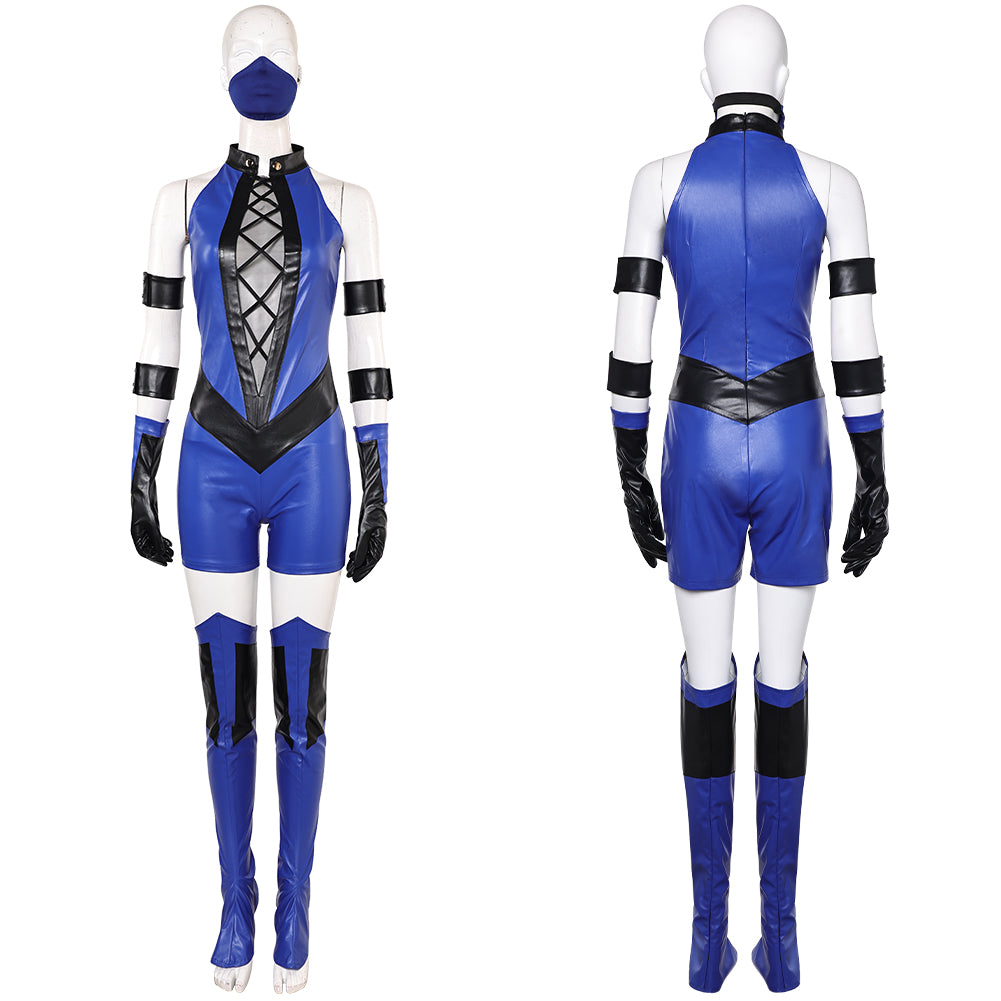 Mortal Kombat Kitana blau Jumpsuit Cosplay Kostüm