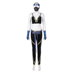 Mortal Kombat Kitana blau Set Cosplay Halloween Karneval Kostüm