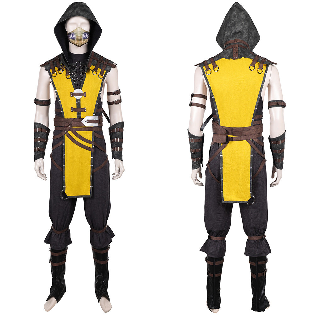 Mortal Kombat Scorpion gelb Outfits Cosplay Kostüm