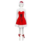 Red Dance rot Kleid Weihnachtskleid Damen Cosplay Kostüm