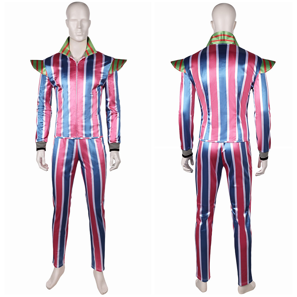 Ziggy Stardust David Bowie blau rosa gestreift Cosplay Kostüm Outfits