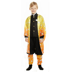 Kinder Kimono Blade of Demon Destruction Agatsuma Zenitsu Cosplay Kostüm Outfits Halloween Karneval Kostüm Set