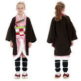 Blade of Demon Destruction Kamado Schwester Mädchen Kinder Kimono Halloween Karneval Kostüm Set