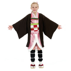 Blade of Demon Destruction Kamado Schwester Mädchen Kinder Kimono Halloween Karneval Kostüm Set