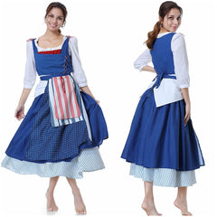 Die Schöne und das Biest Beauty and the Beast Belle Emma Watson Kleid Dienstmädchen Cosplay Kostüm