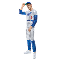 Elton John Baseballuniform Rocketman Cosplay Kostüm Jumpsuit Kappe