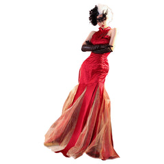 Cruella Cruella de Vil Rot Cosplay Kostüme Outfits Halloween Karneval Kleid