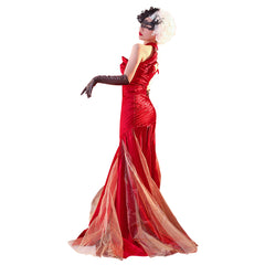 Cruella Cruella de Vil Rot Cosplay Kostüme Outfits Halloween Karneval Kleid