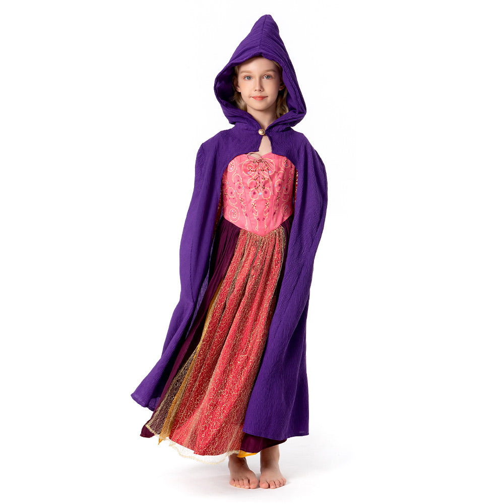 Kinder Hocus Pocus 2 Cosplay Mary Sanderson Kostüm Halloween Karneval Kleid