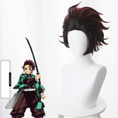 Blade of Demon Destruction Kamado Tanjirou Perücke Cosplay Perücke Rot Braun