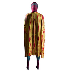 WandaVision -Vision 3D Druck Jumpsuit mit Umhang Cosplay Kostüm Halloween Karneval Kostüm