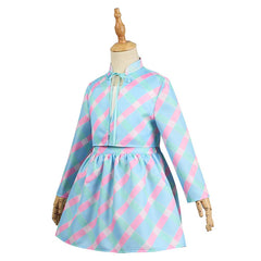 Kinder Mädchen Barbie Film 2023 blaues Kleid mit Hut Cosplay Kostüm Set