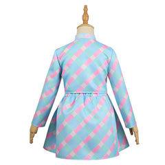 Kinder Mädchen Barbie Film 2023 blaues Kleid mit Hut Cosplay Kostüm Set