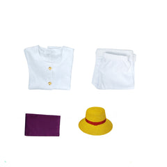 One Piece Monkey D. Luffy weiß Kostüm SET Cosplay Halloween Karneval Outfits