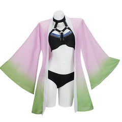 Demon Slayer Kanroji Mitsuri Bademode Bikini Set Damen Sommer 3tlg. Badeanzug