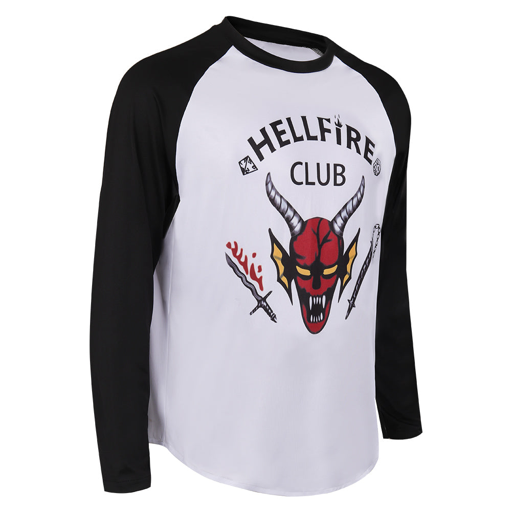 Stranger Things 4 (2022) Hellfire Club Langarm Top Eddie Munson Halloween Karneval T-Shirt