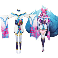 LOL Spirit Blossom Ahri Kimono League of Legends Fox Ahri Cosplay Kostüm Halloween Karneval Kostüm