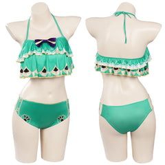 Genshin Impact Venti Cosplay Bademode Damen Sommer Originell 2tlg. Badeanzug