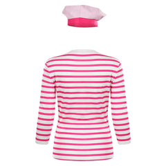 Film 2023 Barbie Marineuniform Margot Robbie rot weiß gestreiftes Hemd Damen Cosplay Kostüm