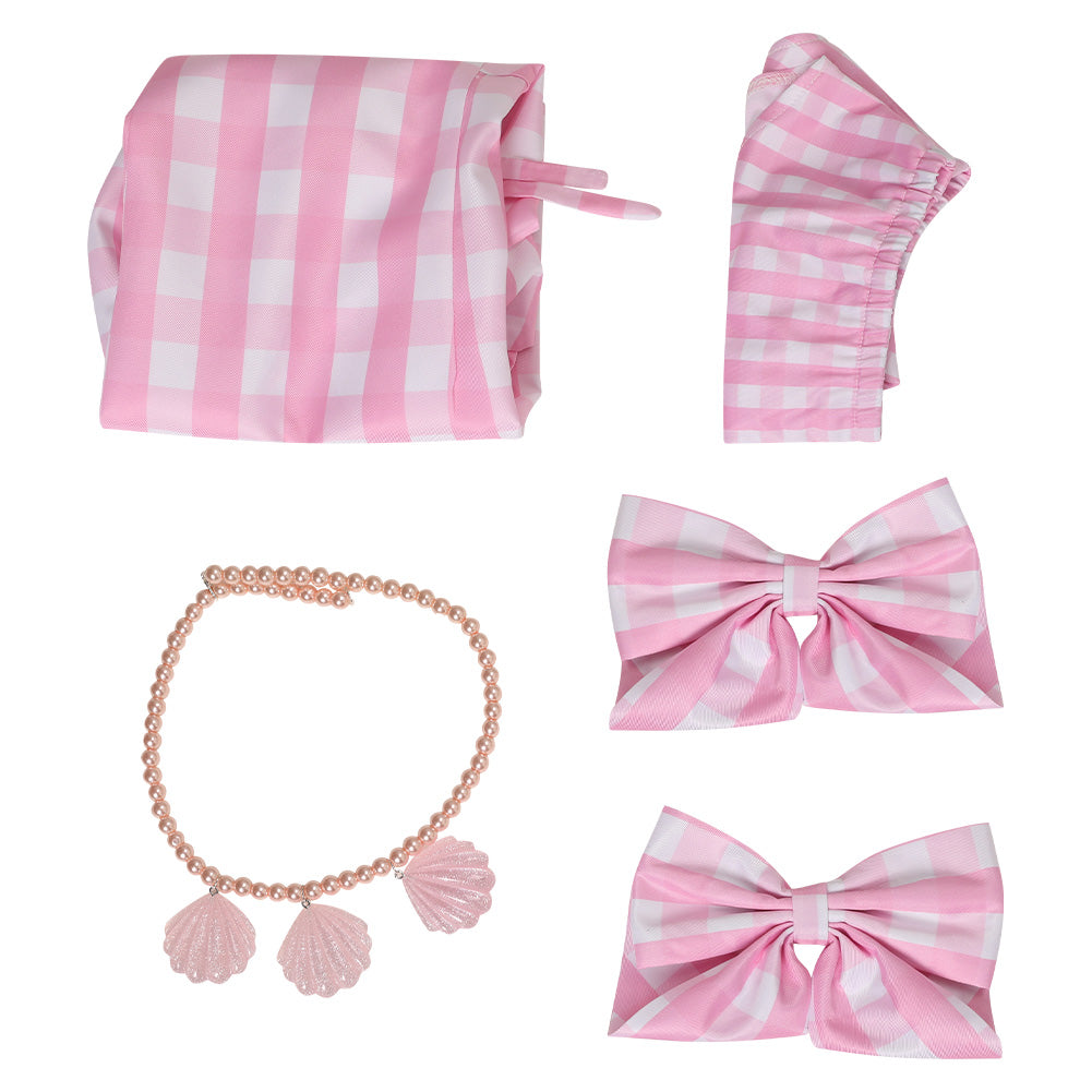 Barbie - Barbie rosa Sommer Kleid mit Gitter Muster Cosplay Kostüm