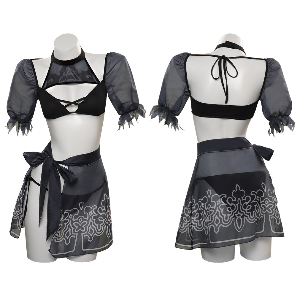 NieR:Automata YoRHa No.2 Sexy Bikini Damen Sommer 3tlg. Bademode