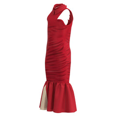 Cruella Cosplay Kostüme Halloween Karneval Rot Kleid für Kinder