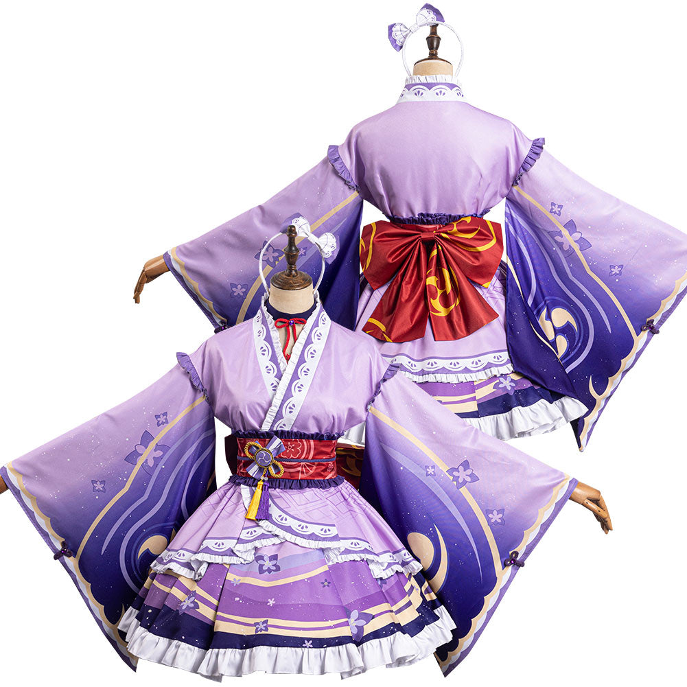 Genshin Impact Raiden Shogun Lolitakleid Cosplay Kostüm originell Halloween Kanreval Outfits Cossky®