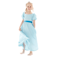 Peter Pan Nimmerland Wendy Darling Kleid Cosplay Kostüm Blau für Kinder