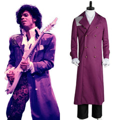 Prince Rogers Nelson Purple Rain Coat Full Set Kostüm Cosplay Lila