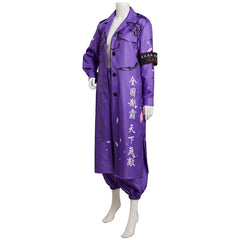 Japanische Bosozoku Kimono Cosplay Kostüm Lila Mantel Hosen Outfits Halloween Karneval Anzug