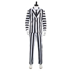 Adam Maitland Beetlejuice Cosplay Kostüm Herren Streifenanzug Outfits Halloween Karneval Kostüm