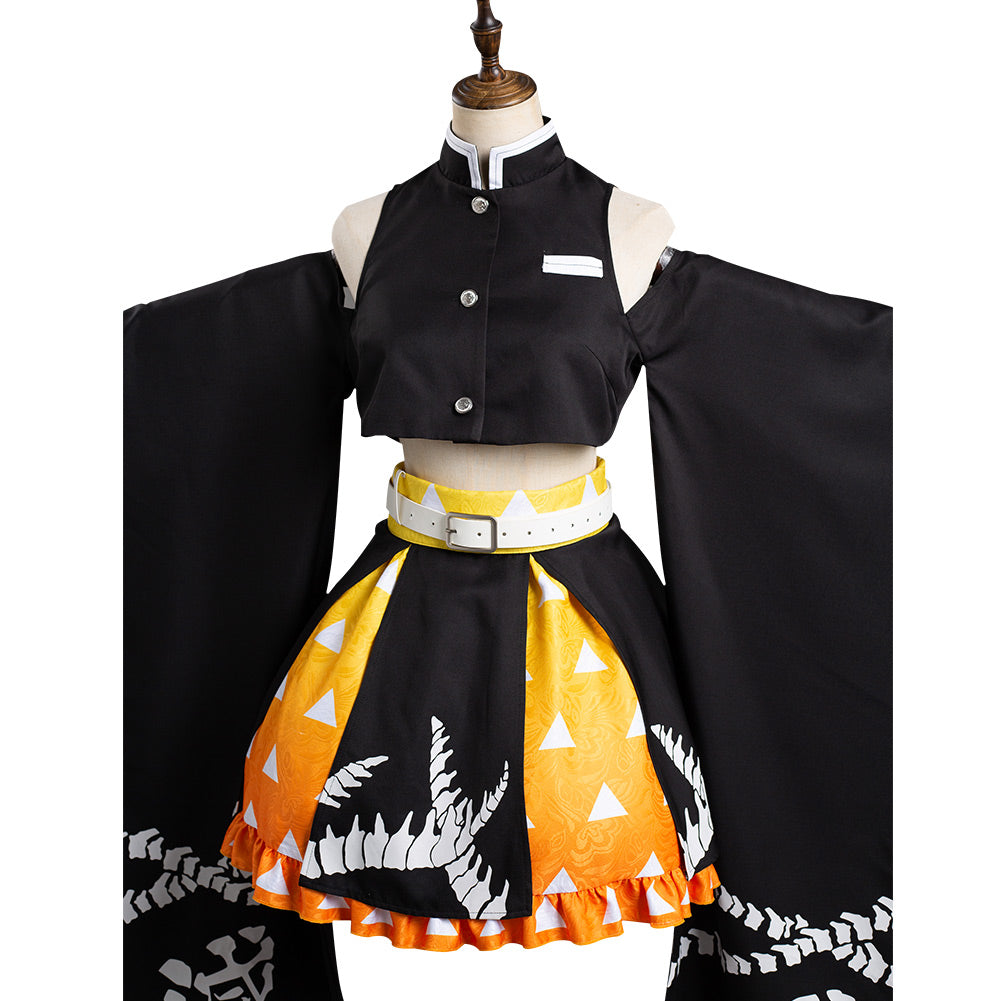 Agatsuma Zenitsu Cosplay Kimono Halloween Karneval Damen Outfits