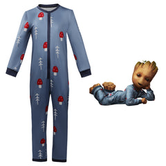 Kinder I Am Groot Groot Cosplay Groot Kostüm Outfits Halloween Karneval Jumpsuit