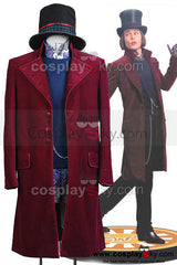 Charlie and the Chocolate Factory Willy Wonka Cosplay Kostüm Set