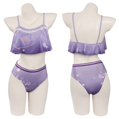 Genshin Impact Baal Raiden Shogun Cosplay Bademode Damen Sommer 2tlg. Badeanzug