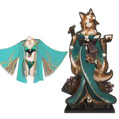 Genshin Impact Hina Goro Cosplay Sexy Bademode Damen Sommer 4tlg. Badeanzug