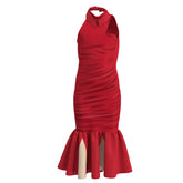 Cruella Cosplay Kostüme Halloween Karneval Rot Kleid für Kinder