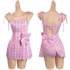 Barbie - Barbie rosa Sommer Kleid mit Gitter Muster Cosplay Kostüm