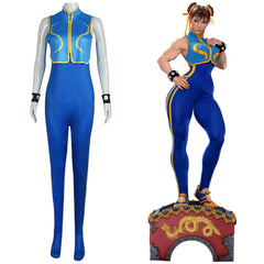 Street Fighter Alpha Chun Li Overall Cosplay Kostüm Halloween Karneval Outfits