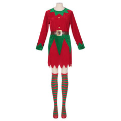 Elf: Buddy‘s Musical Christmas Buddy Elf Damen Weihnachtskleid Cosplay Weihnachten Kostüm