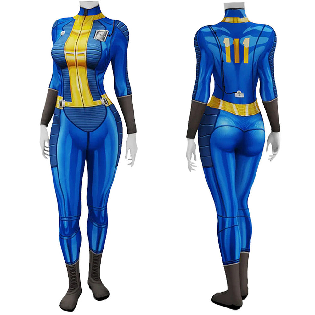 Fallout Shelter Damen Jumpsuit Cosplay Kostüm Halloween Karneval Outfits