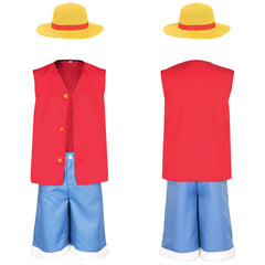 Kinder Jungen One Piece Luffy Cosplay Kostüm Halloween Karneval Party Outfit