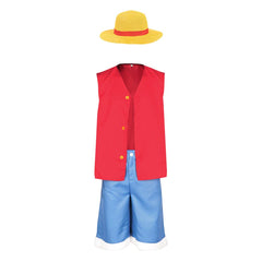 Kinder Jungen One Piece Luffy Cosplay Kostüm Halloween Karneval Party Outfit