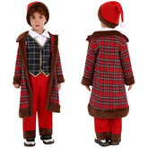 Kinder Jungen Weihnachten Kostüm aus Schottenstoff Santa Claus Christmas Costume