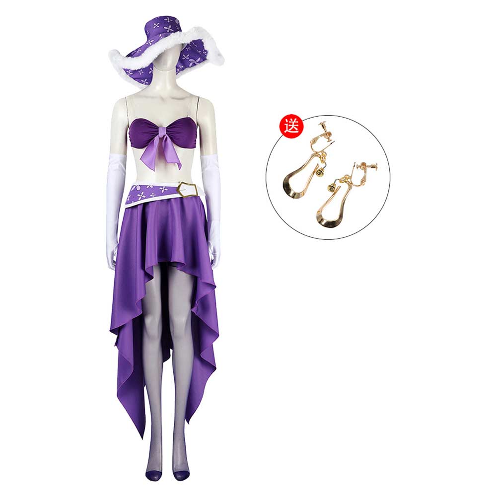 Nico Robin lila Kostüm Set Cosplay Halloween Karneval Outfits