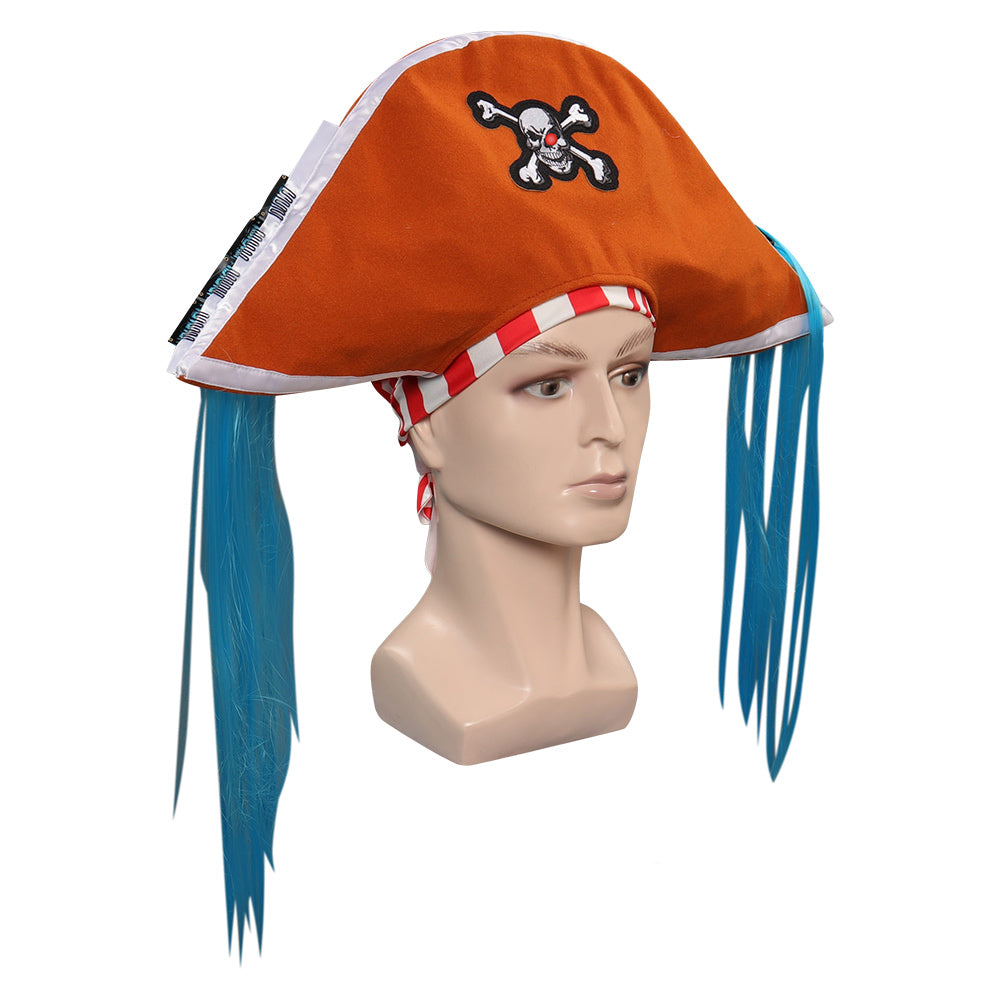 One Piece Buggy Piratenhut Cosplay Halloween Zubehör Buggy the Star Clown Pirate Hat