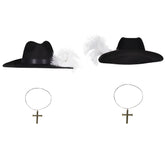 Serie One Piece Dracule Mihawk Hut mit Halskette Hawk Eyes Cosplay Requisite