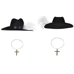 Serie One Piece Dracule Mihawk Hut mit Halskette Hawk Eyes Cosplay Requisite