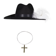 Serie One Piece Dracule Mihawk Hut mit Halskette Hawk Eyes Cosplay Requisite