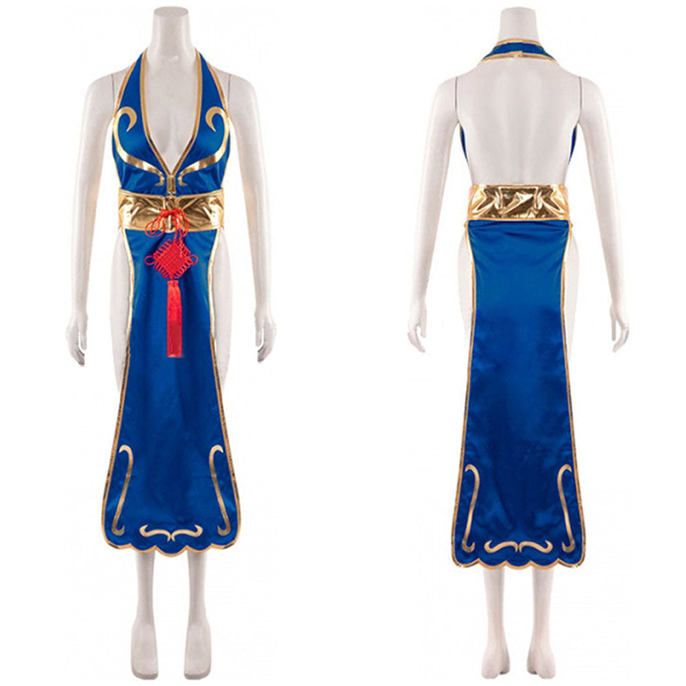 Street Fighter Chun Li Cheongsam Cosplay Kostüm Halloween Karneval Outfits